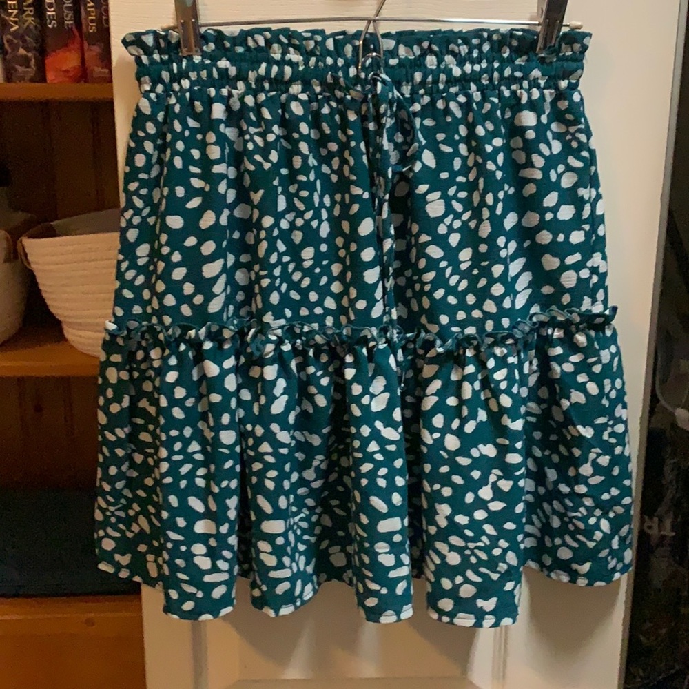 Green polka dot skirt